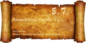 Benedikty Teréz névjegykártya